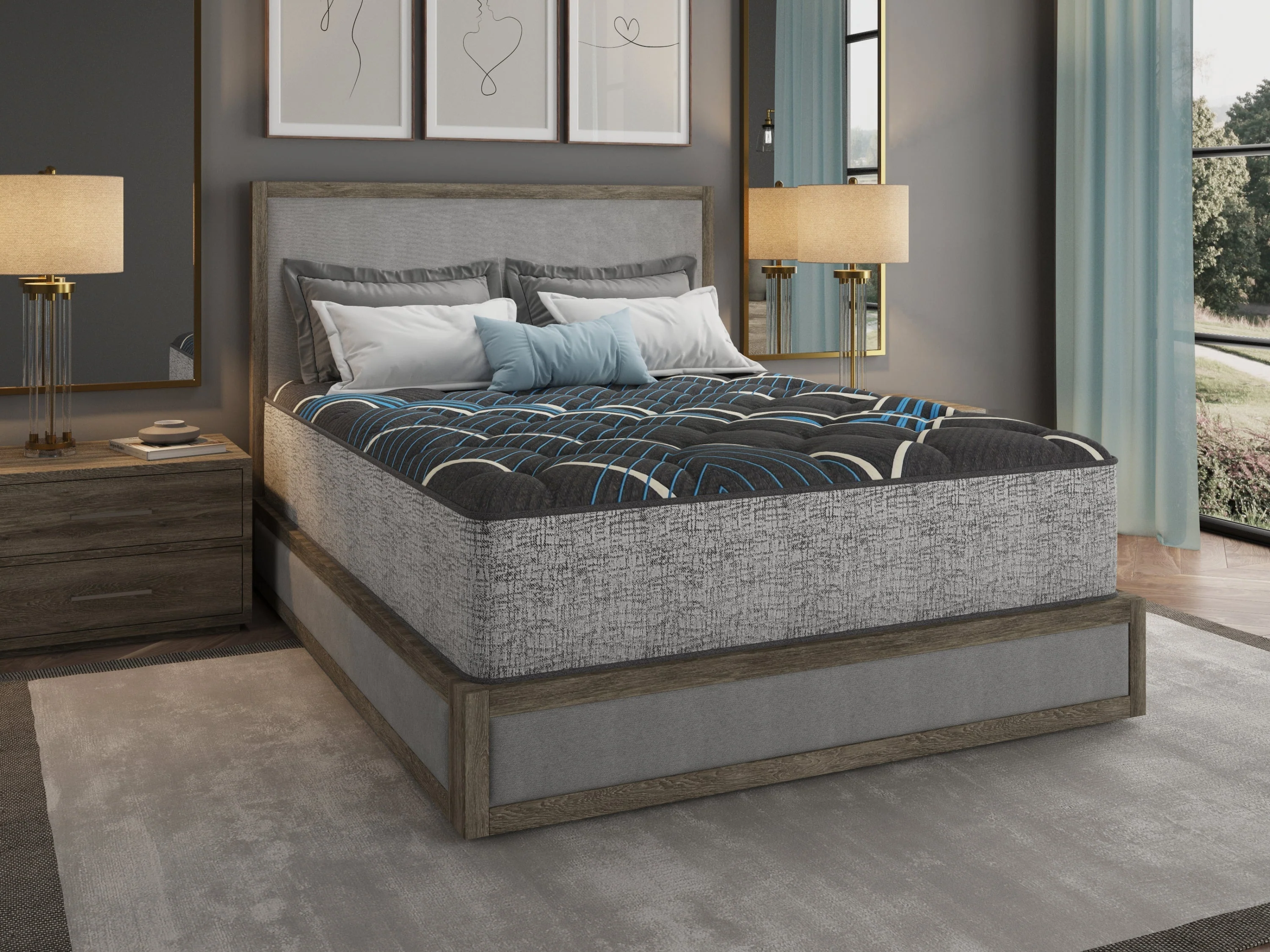 Restonic comfort care 14' hybrid mattress, individual pocketed coil mattress , medium comfort - Image 8