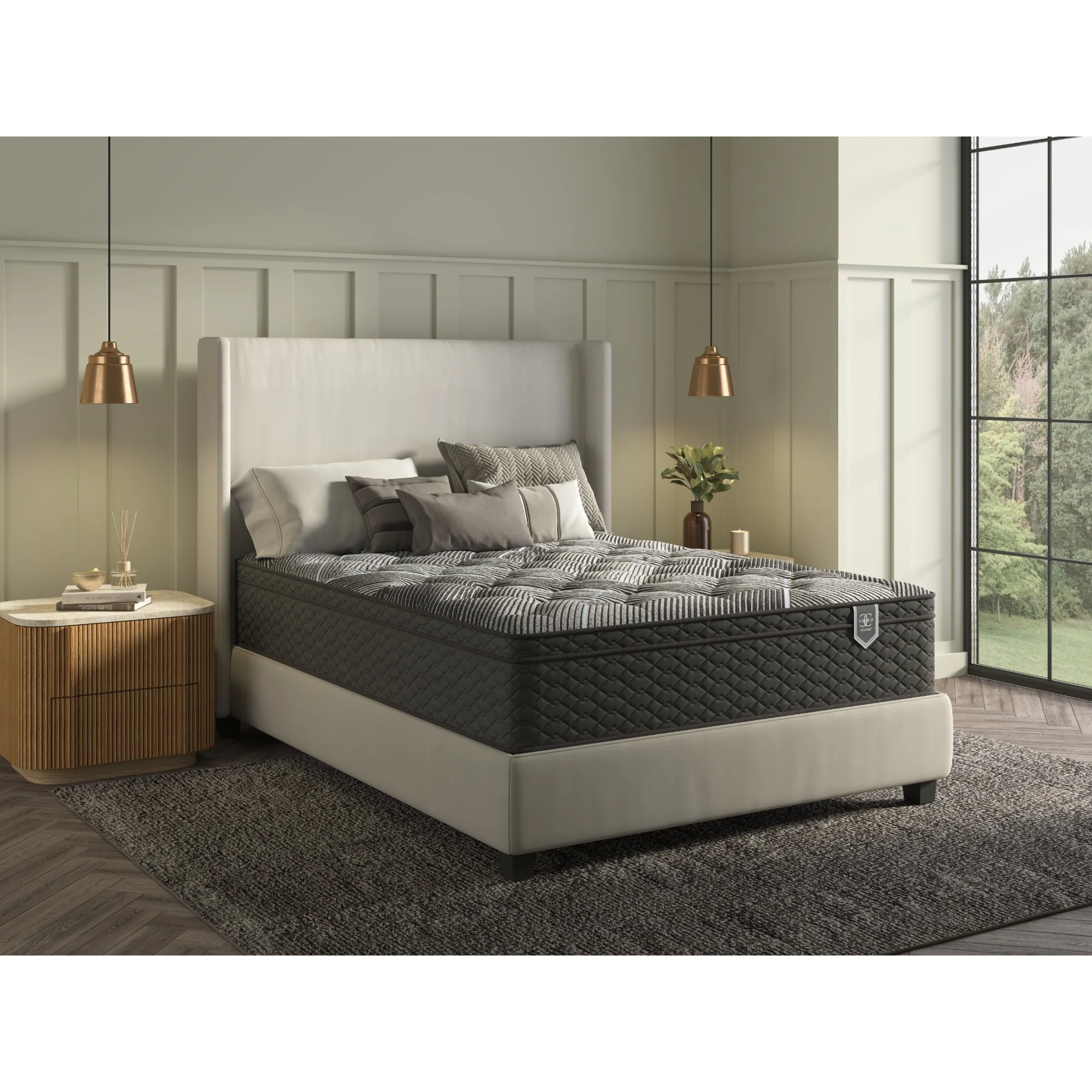 Restonic ComfortCare Hybrid Firm Mattress & 12-Piece Premium Comfort Bedding Pack - Queen Size - Image 2
