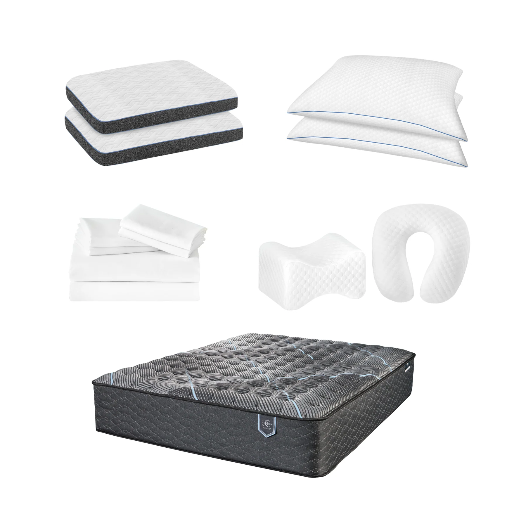Restonic ComfortCare Hybrid Plush Mattress + 12-Piece Comfort Bedding Pack
