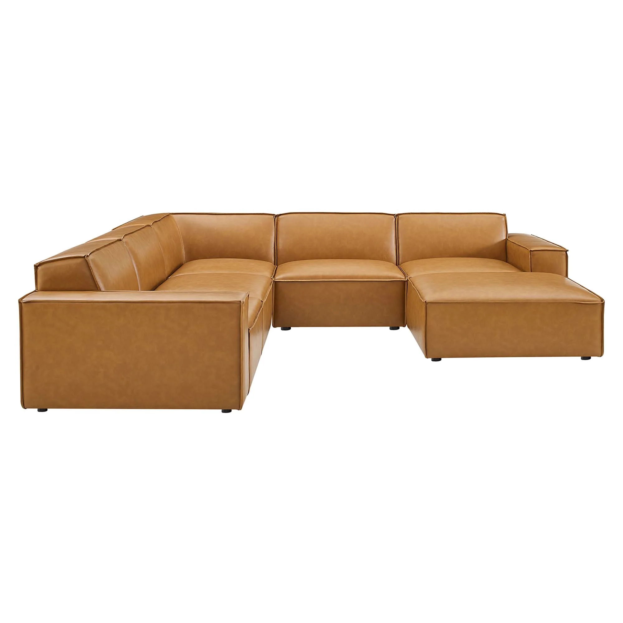 Restore 6-Piece Vegan Leather Sectional Sofa by Modway - Image 2