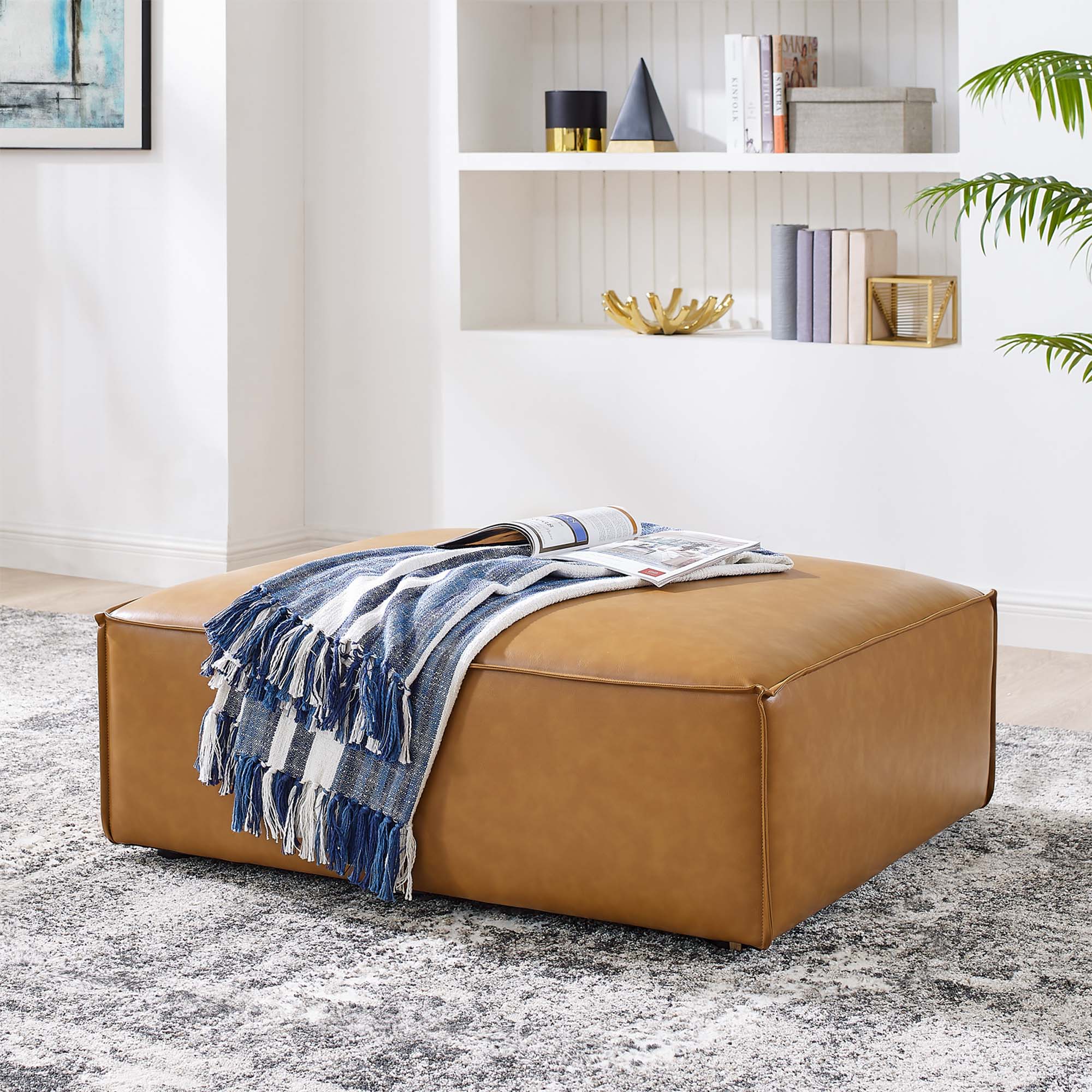 Restore Vegan Leather Ottoman by Modway - Image 5