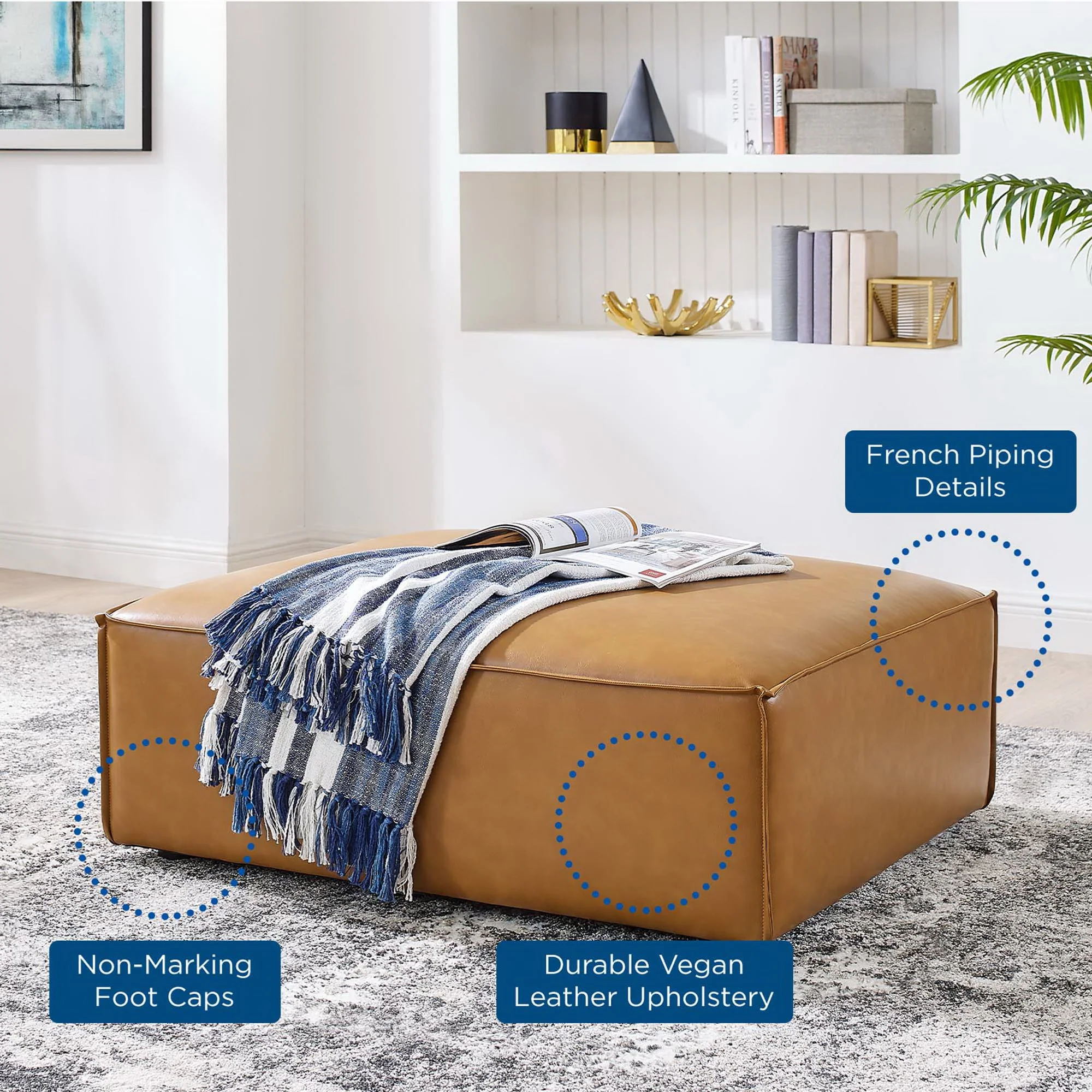 Restore Vegan Leather Ottoman by Modway - Image 7