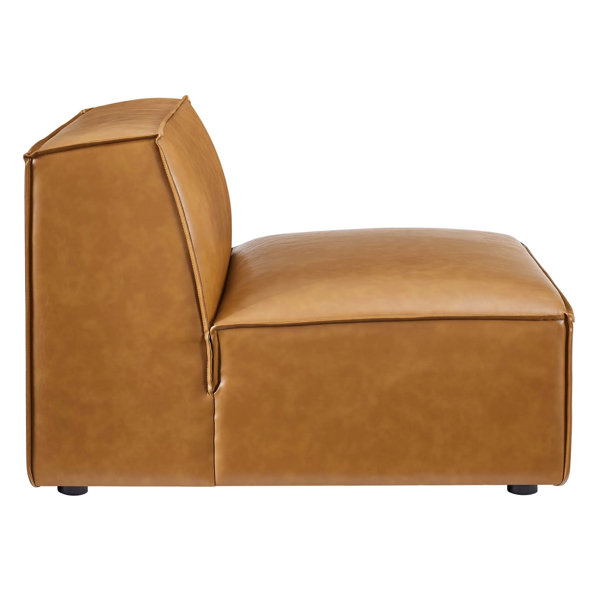 Restore Vegan Leather Sectional Sofa Armless Chair by Modway - Image 2
