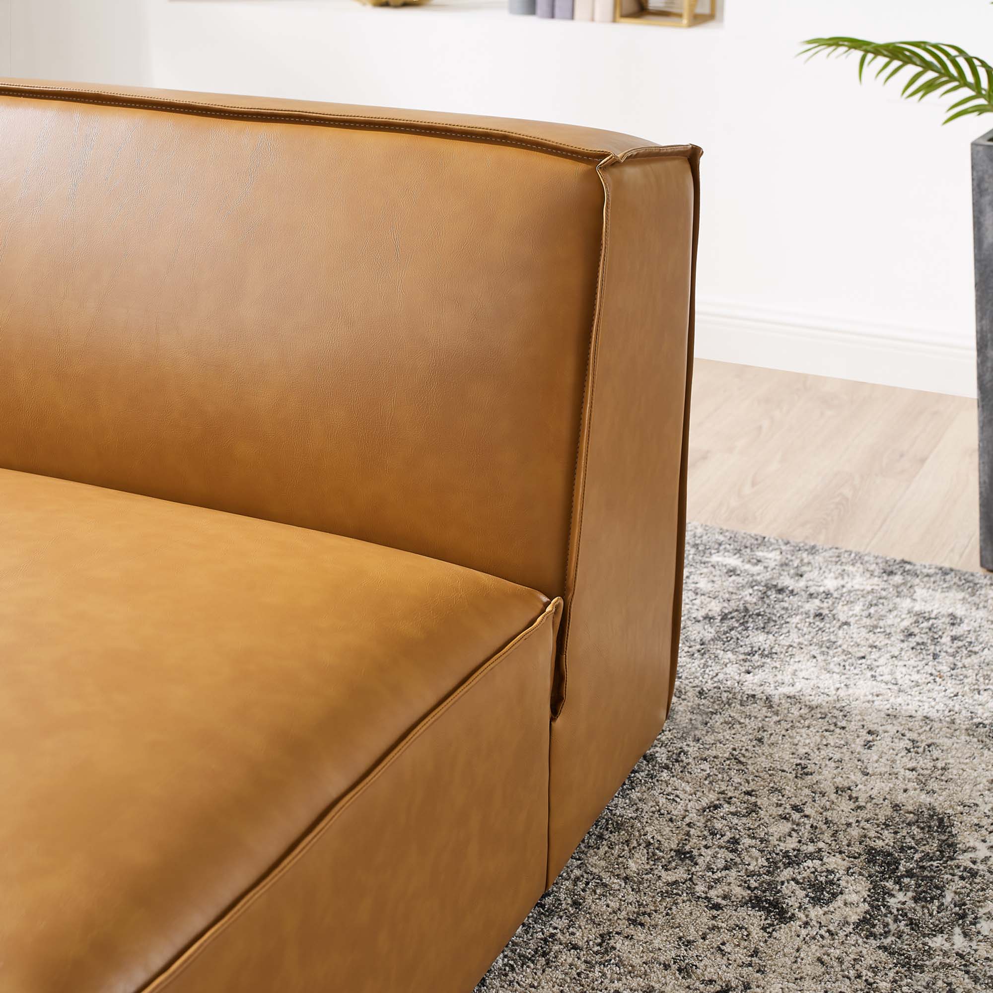 Restore Vegan Leather Sectional Sofa Armless Chair by Modway - Image 7