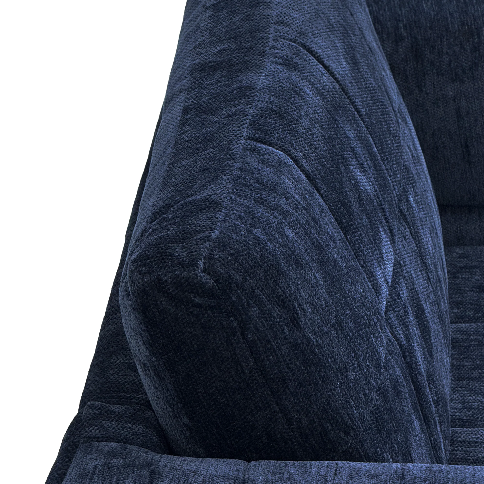 Retro Blue Chenille Upholstered 3-Seater Couch with Stainless-Steel Legs - Image 17