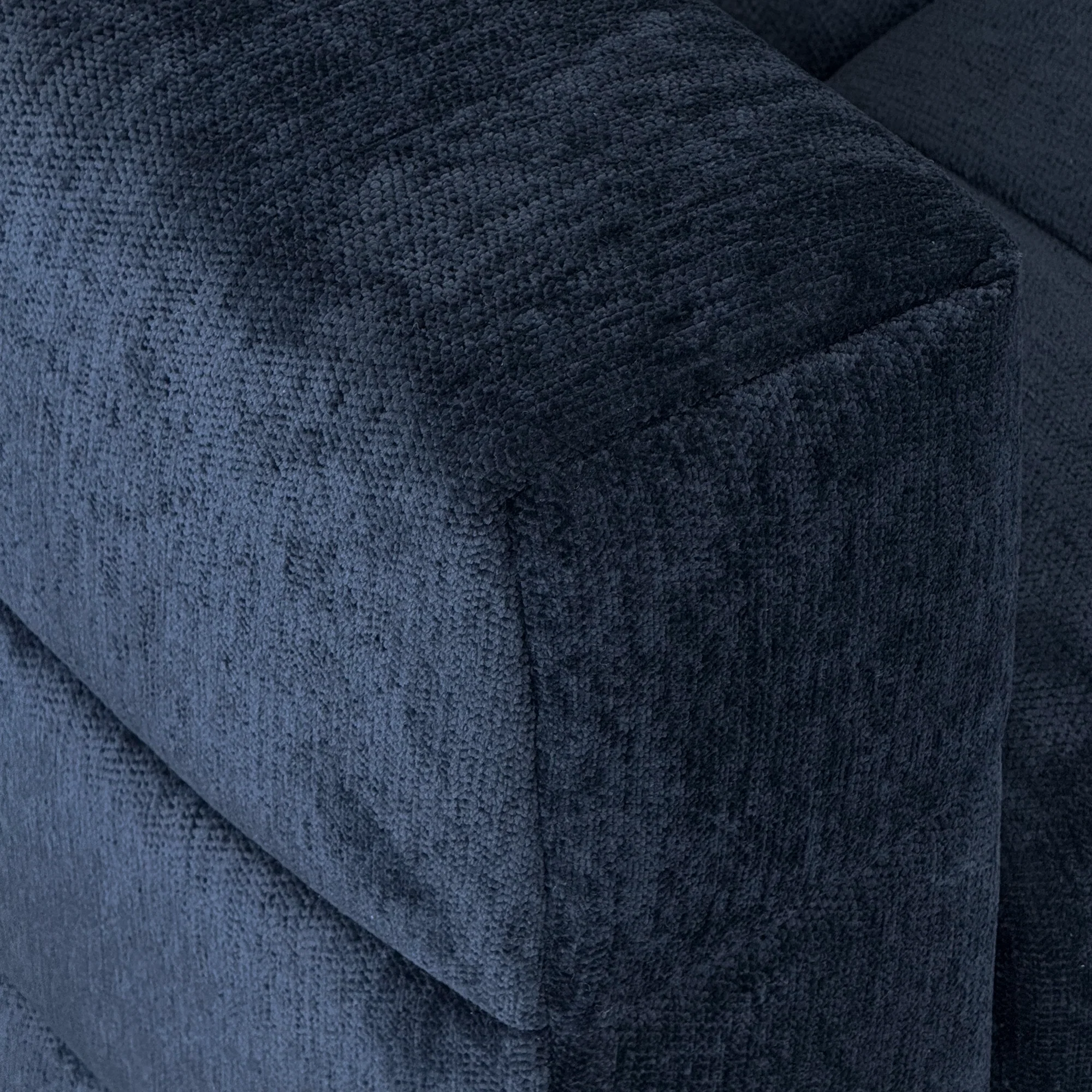 Retro Blue Chenille Upholstered 3-Seater Couch with Stainless-Steel Legs - Image 20