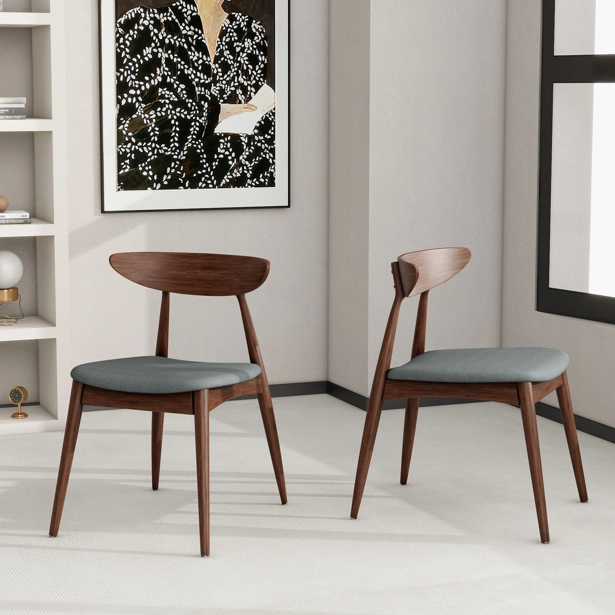 Retro Dining Chairs With Ergonomic Back (Set of 2) - Image 4