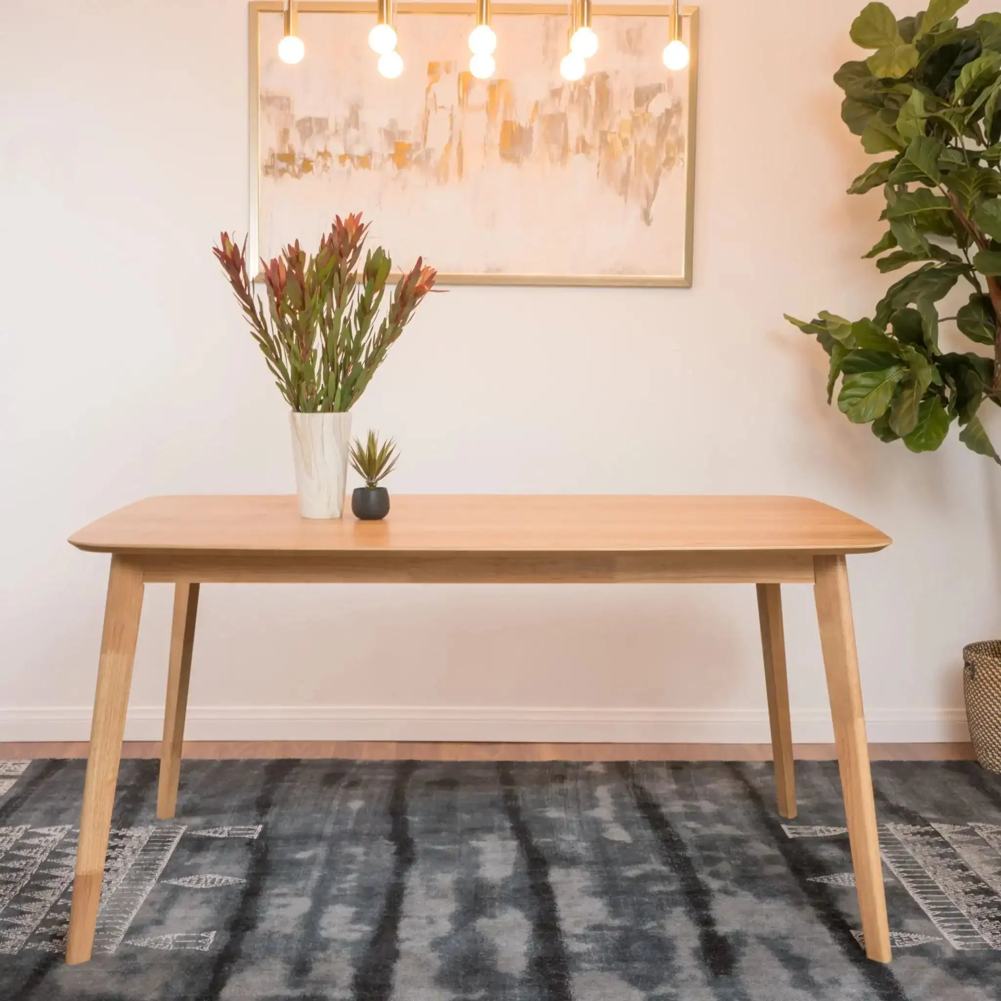 Retro Dining Table With Faux Wood Top - Image 4