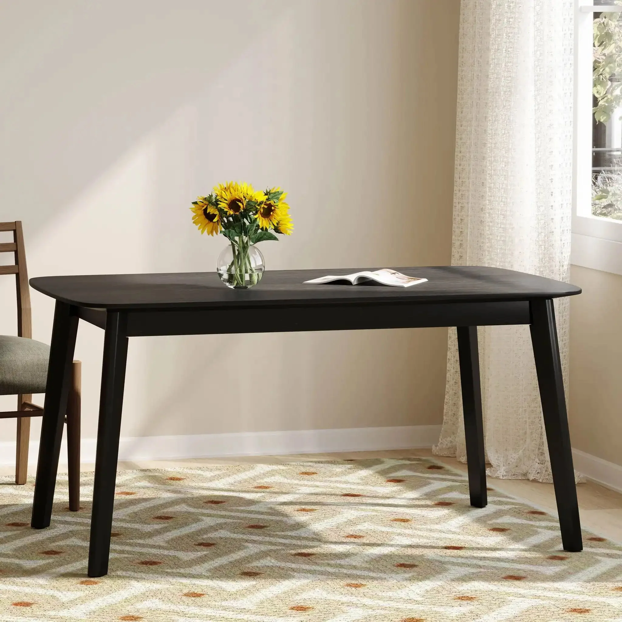 Retro Dining Table With Faux Wood Top - Image 7
