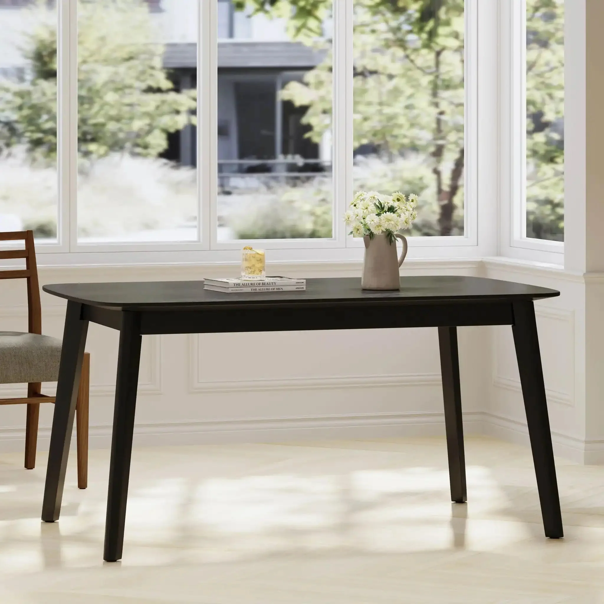 Retro Dining Table With Faux Wood Top - Image 8