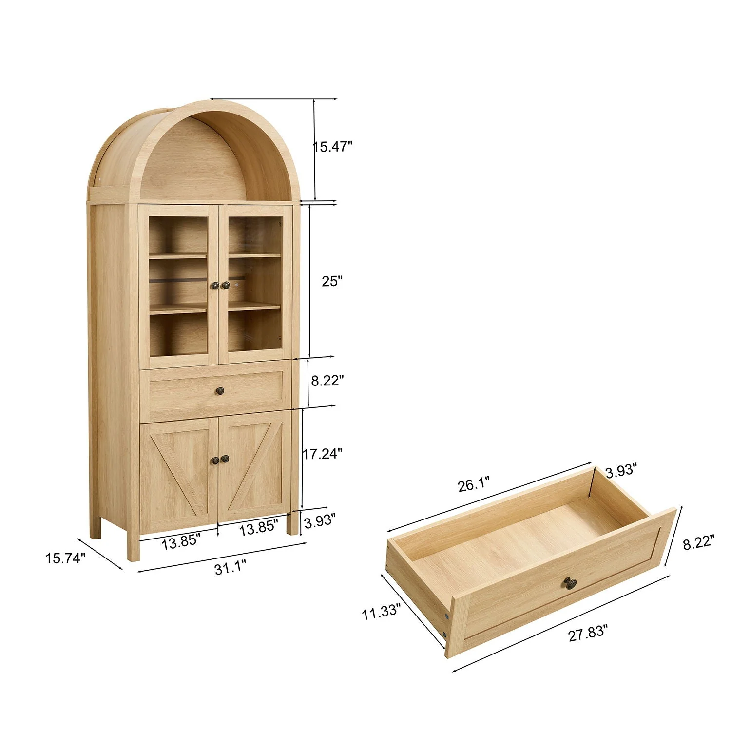 Retro Dome Cabinet With Large Storage Space - Image 2