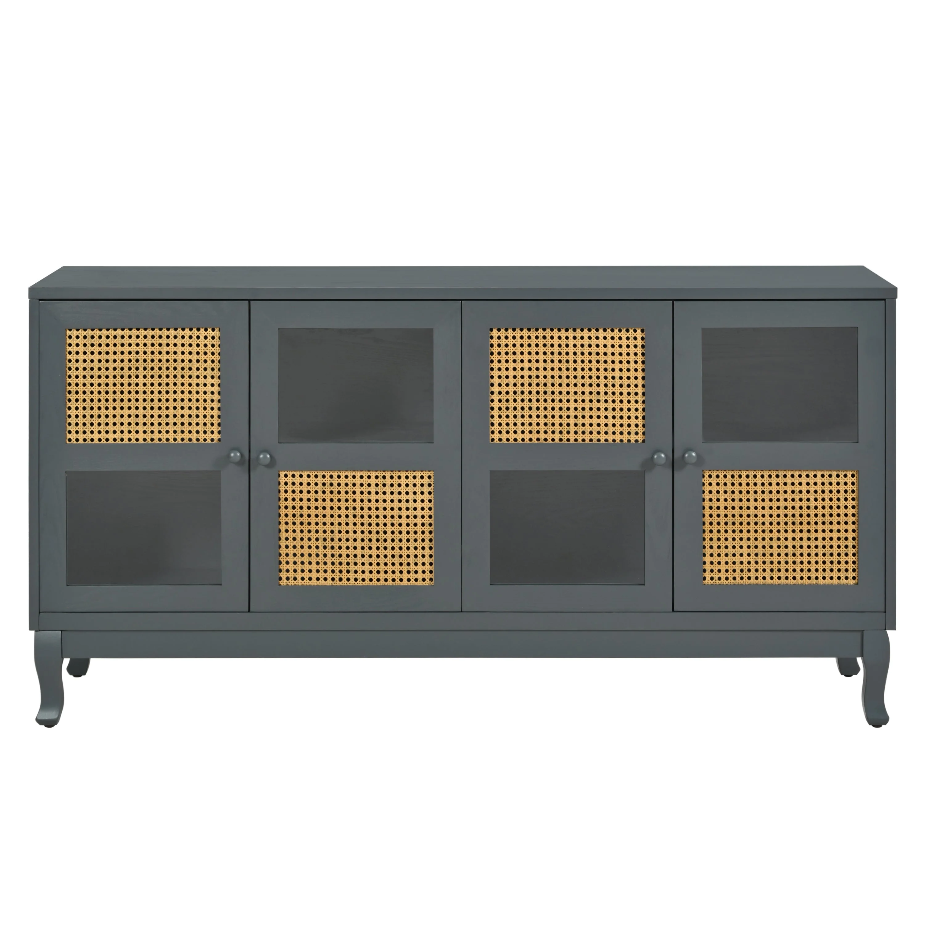 Retro Industrial Grey 4-Door Sideboard