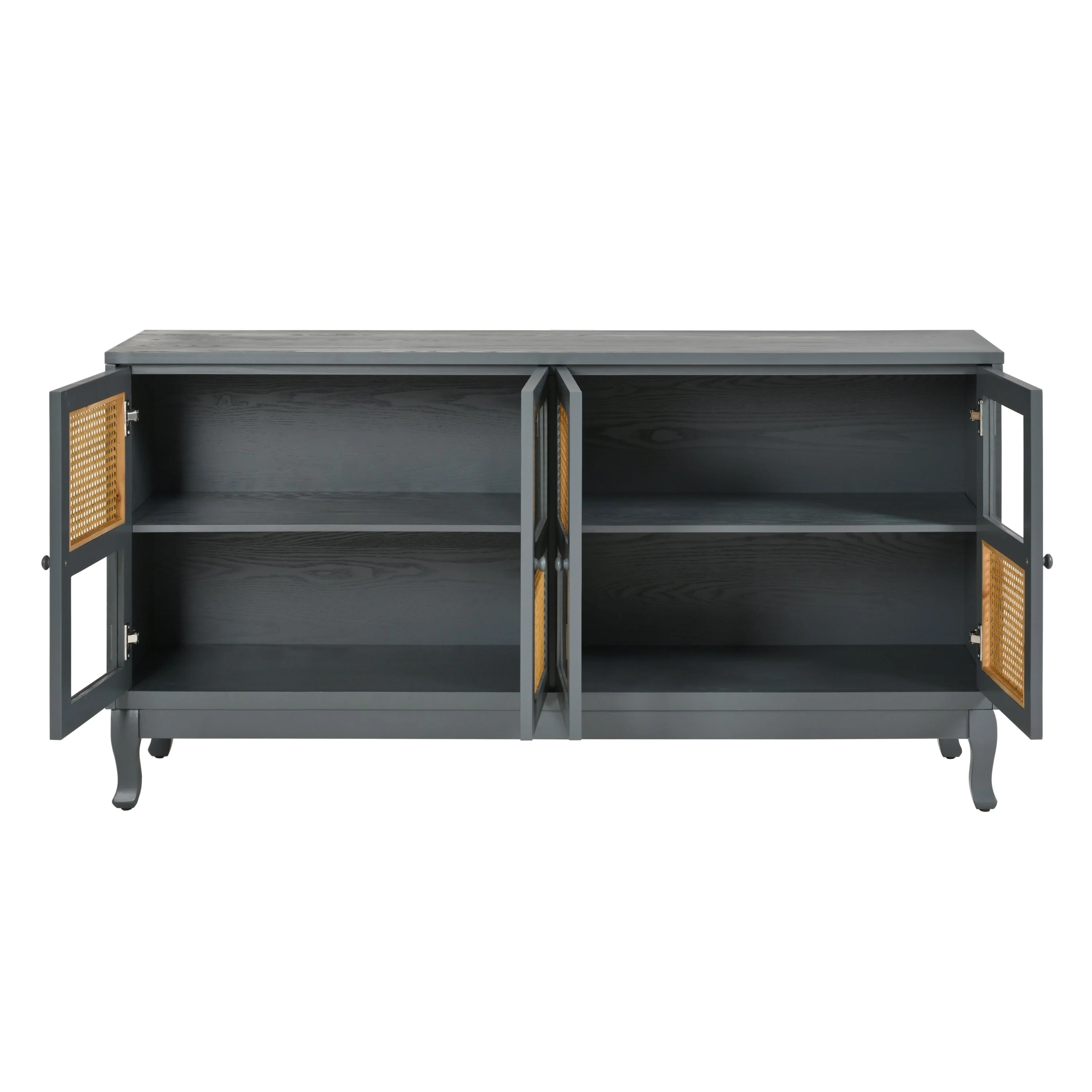 Retro Industrial Grey 4-Door Sideboard - Image 6