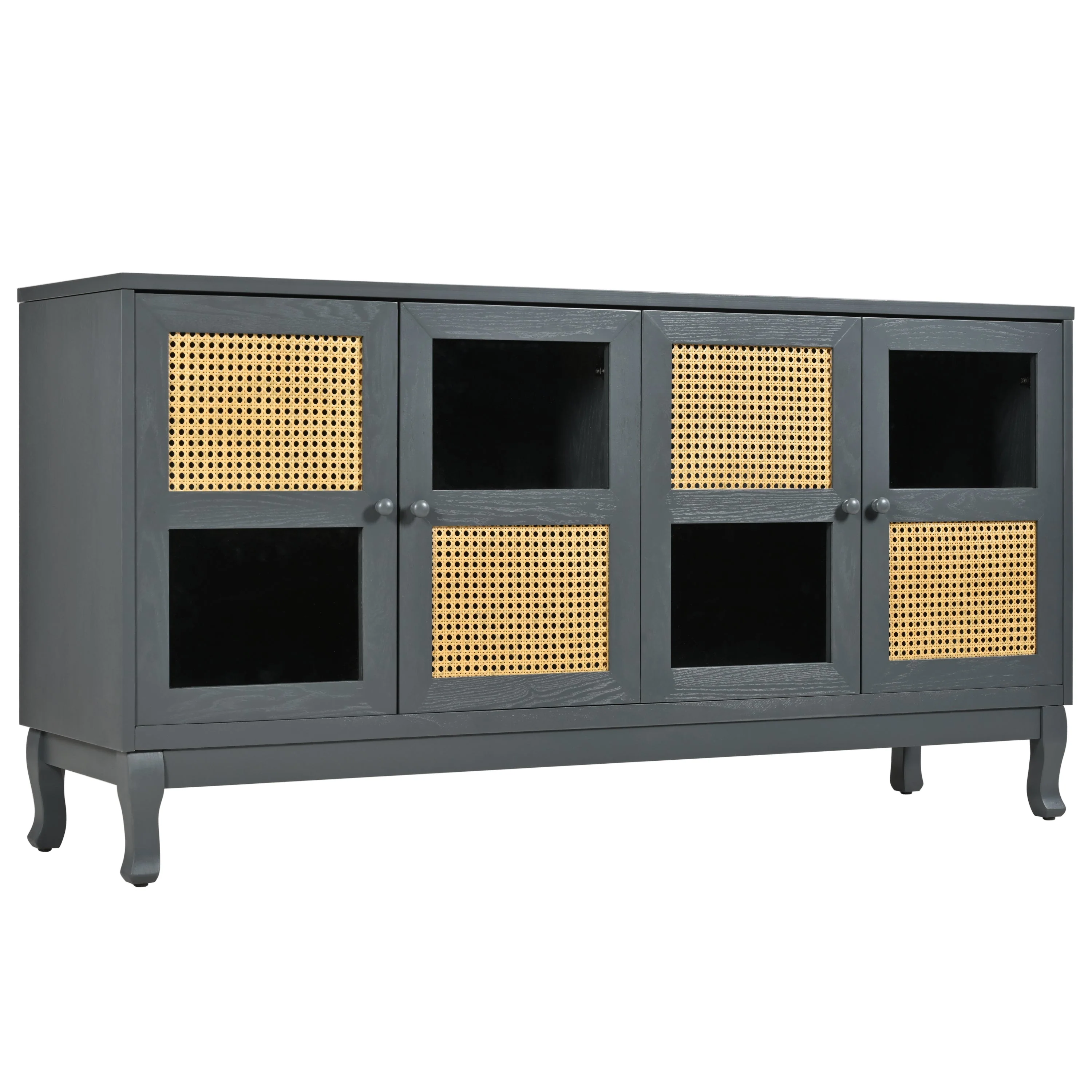 Retro Industrial Grey 4-Door Sideboard - Image 7