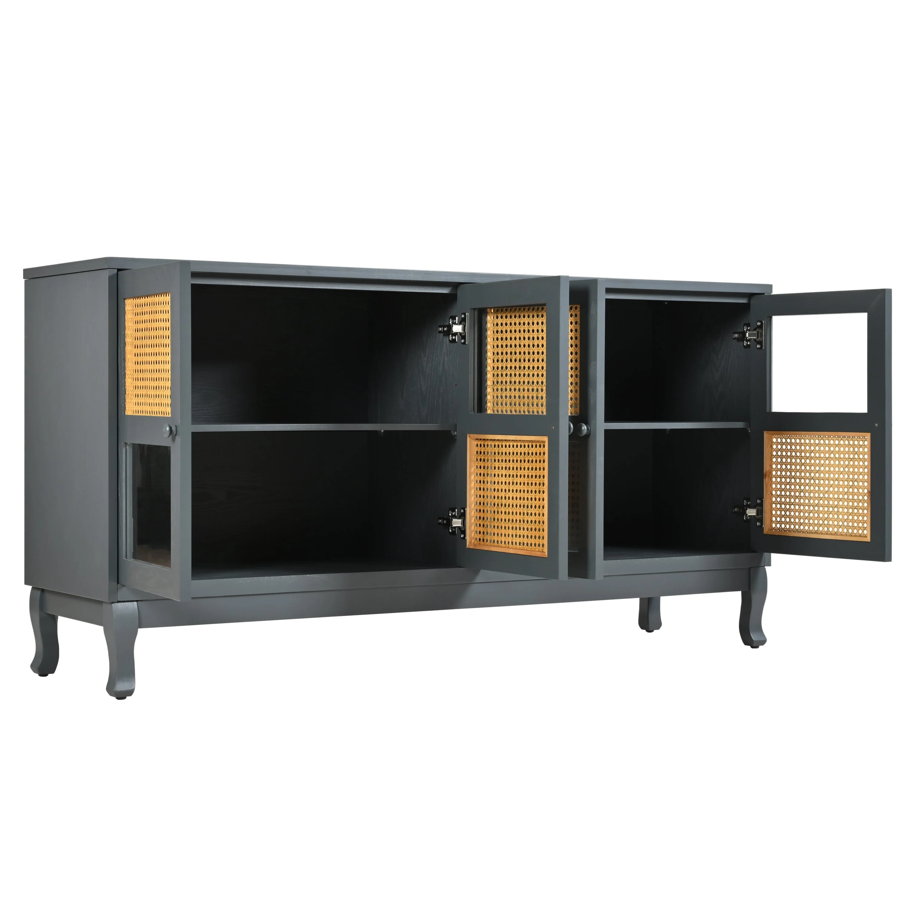 Retro Industrial Grey 4-Door Sideboard - Image 8