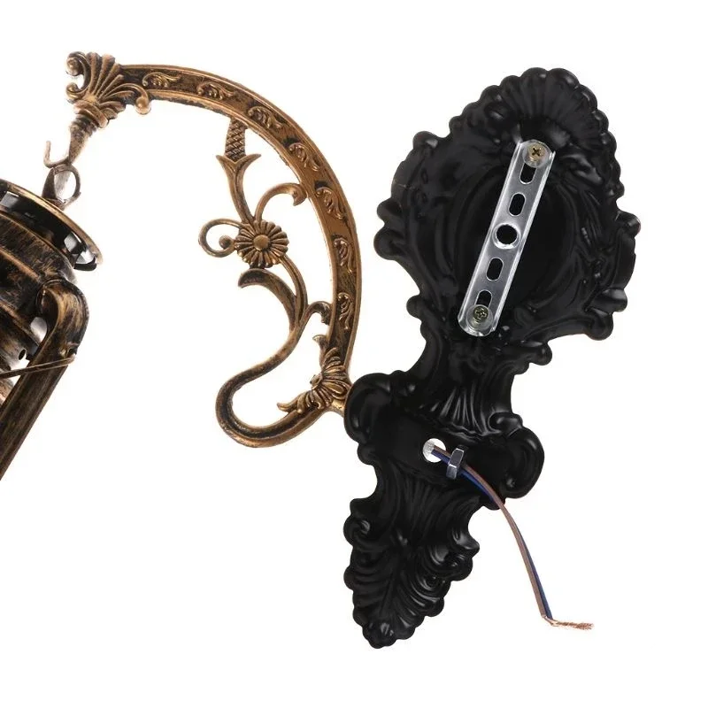 Retro Kerosene Wall Lamp Antique Bronze Iron Horse Lantern Corridor Lighting Fixture - Image 3