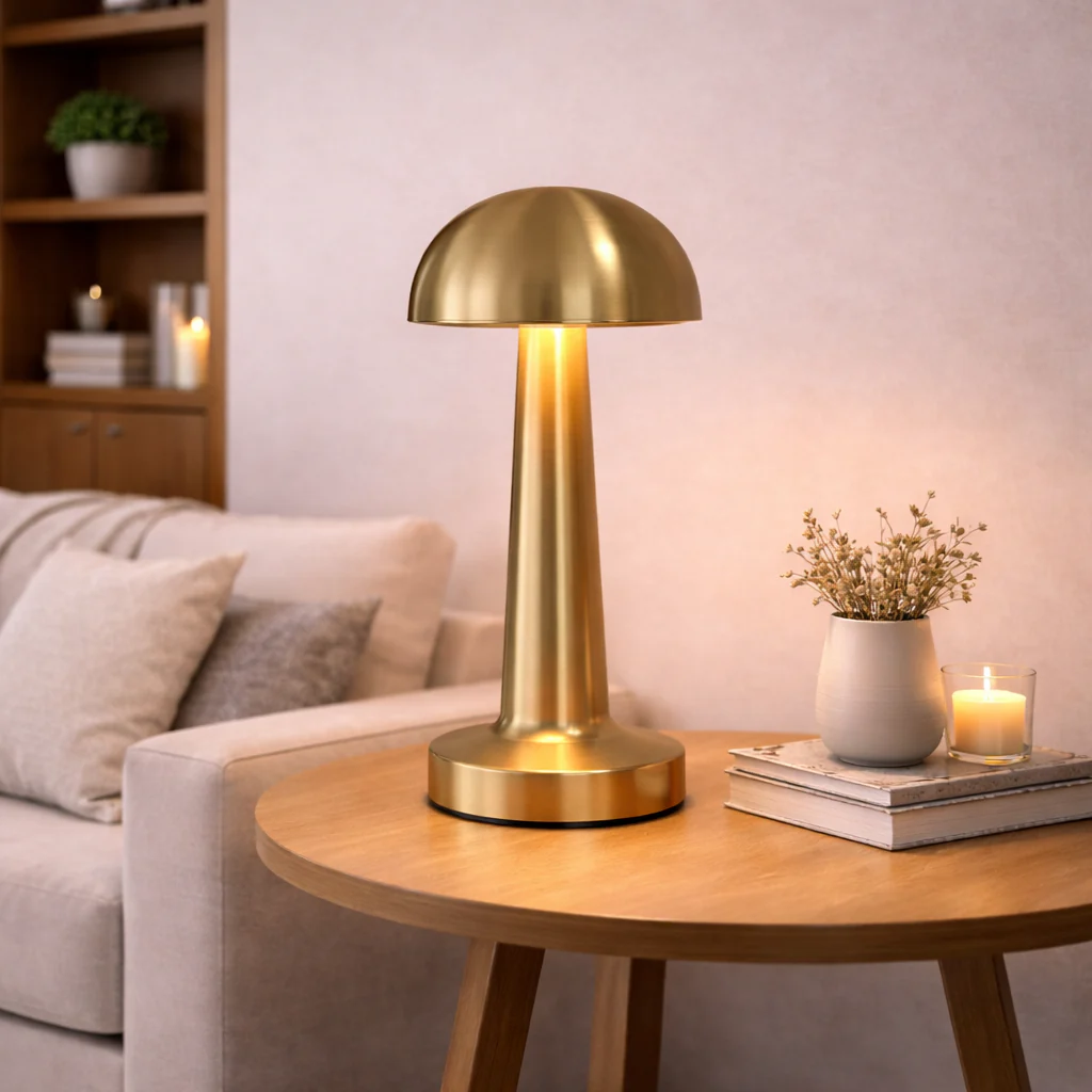 Retro LED Mushroom Table Lamp USB Rechargeable Dimmable Bedside Desk Light - Image 10