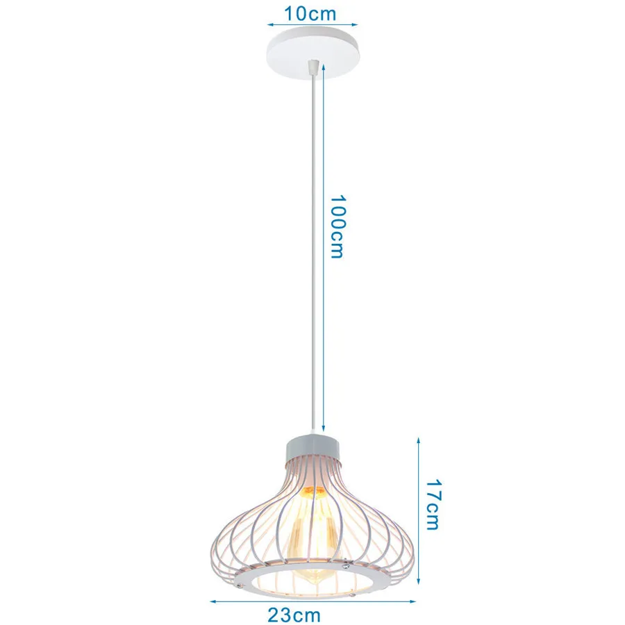 Retro Loft Industrial Pendant Light Wrought Iron Metal Ball E27 Hanging Lamp - Image 13