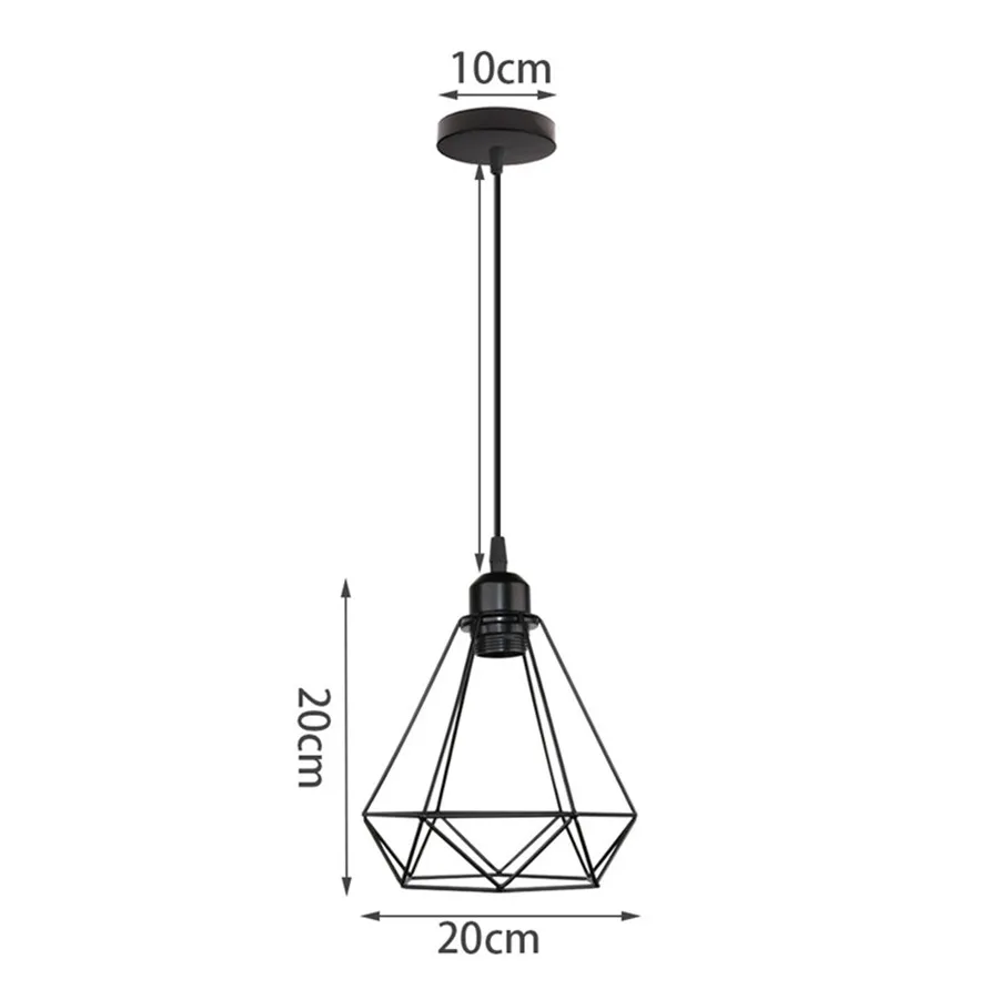 Retro Loft Industrial Pendant Light Wrought Iron Metal Ball E27 Hanging Lamp - Image 17