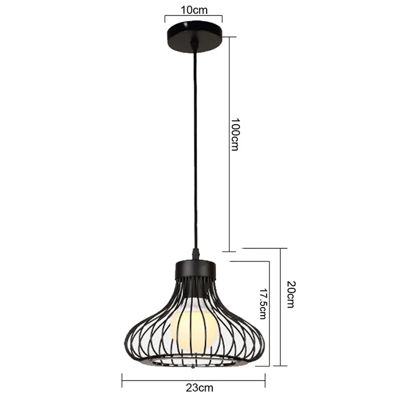 Retro Loft Industrial Pendant Light Wrought Iron Metal Ball E27 Hanging Lamp - Image 18