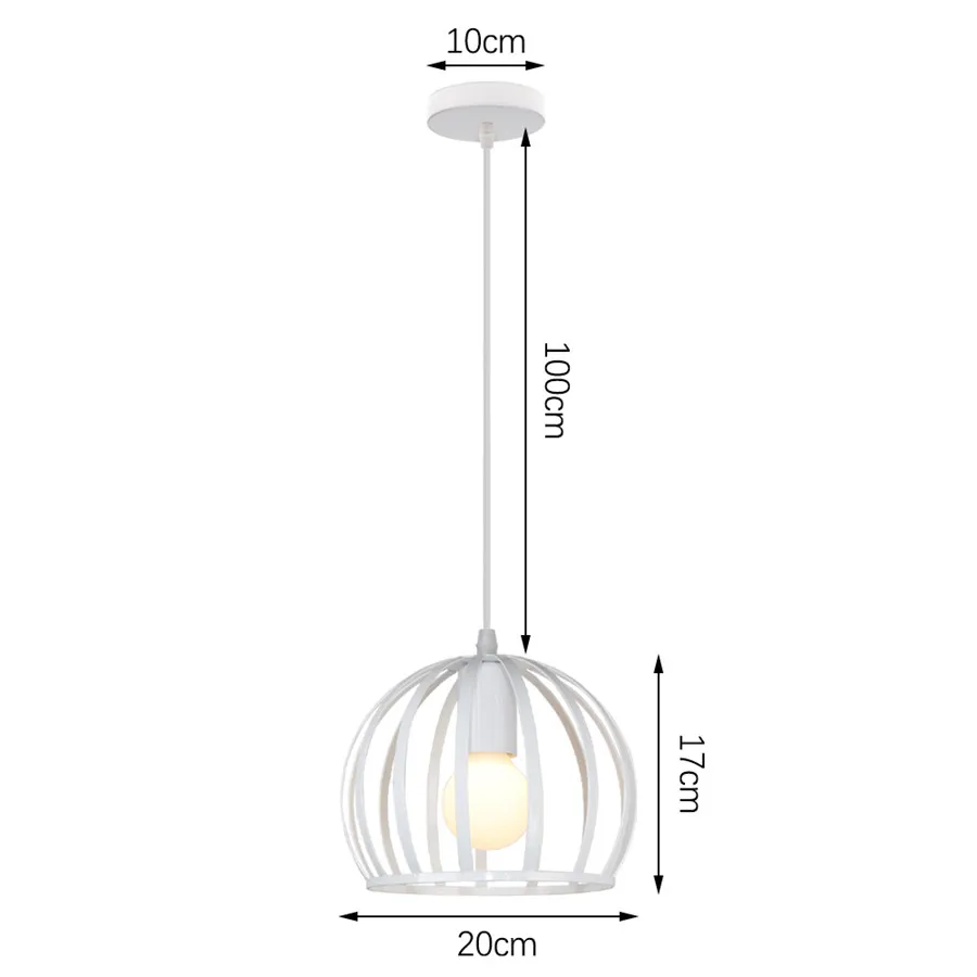 Retro Loft Industrial Pendant Light Wrought Iron Metal Ball E27 Hanging Lamp - Image 19