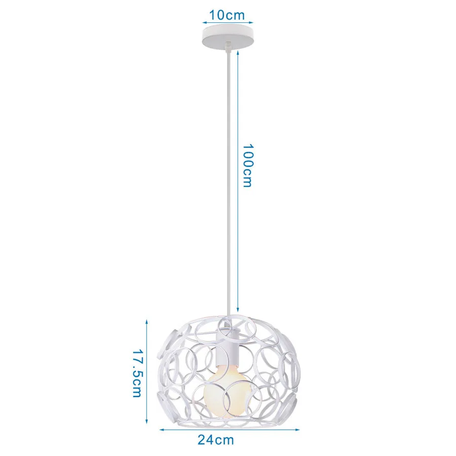 Retro Loft Industrial Pendant Light Wrought Iron Metal Ball E27 Hanging Lamp - Image 23