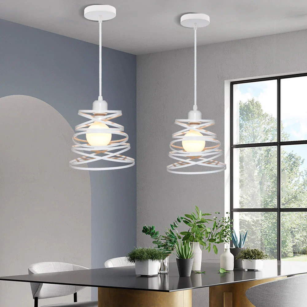 Retro Loft Industrial Pendant Light Wrought Iron Metal Ball E27 Hanging Lamp - Image 3