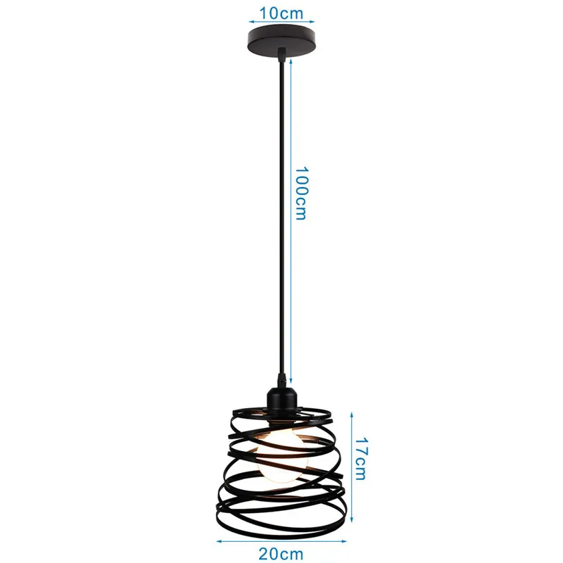 Retro Loft Industrial Pendant Light Wrought Iron Metal Ball E27 Hanging Lamp - Image 9