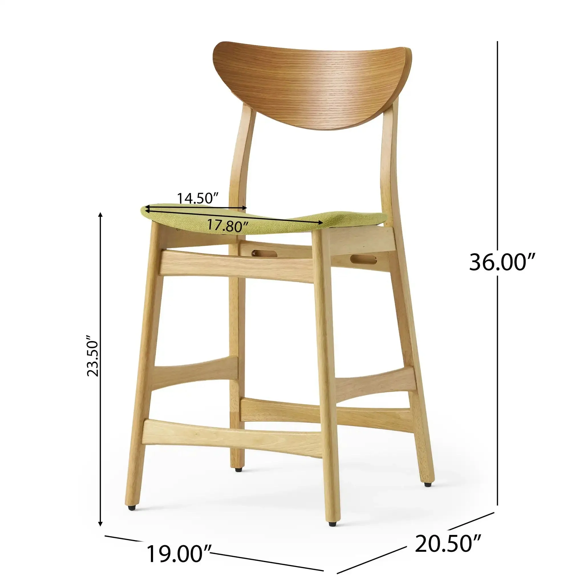 Retro Modern Counter Height Chair Set With Cushioned Seats - Image 3