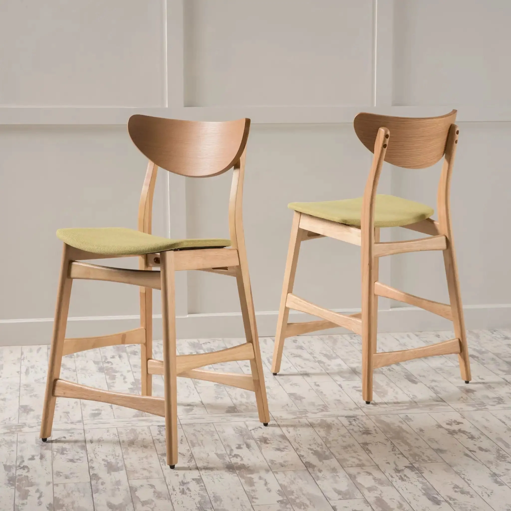 Retro Modern Counter Height Chair Set With Cushioned Seats - Image 4