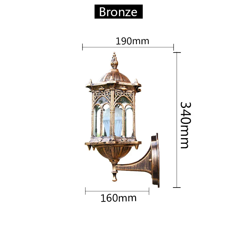 Retro Outdoor Waterproof E27 Wall Lamp Garden Courtyard Villa Balcony Sconce - Image 7