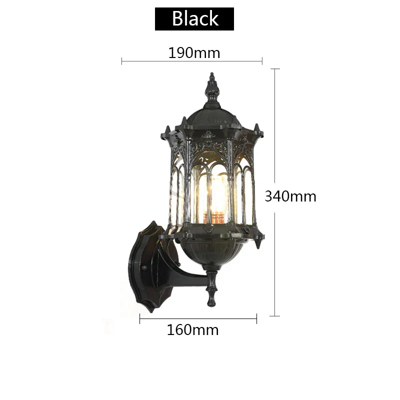 Retro Outdoor Waterproof E27 Wall Lamp Garden Courtyard Villa Balcony Sconce - Image 8