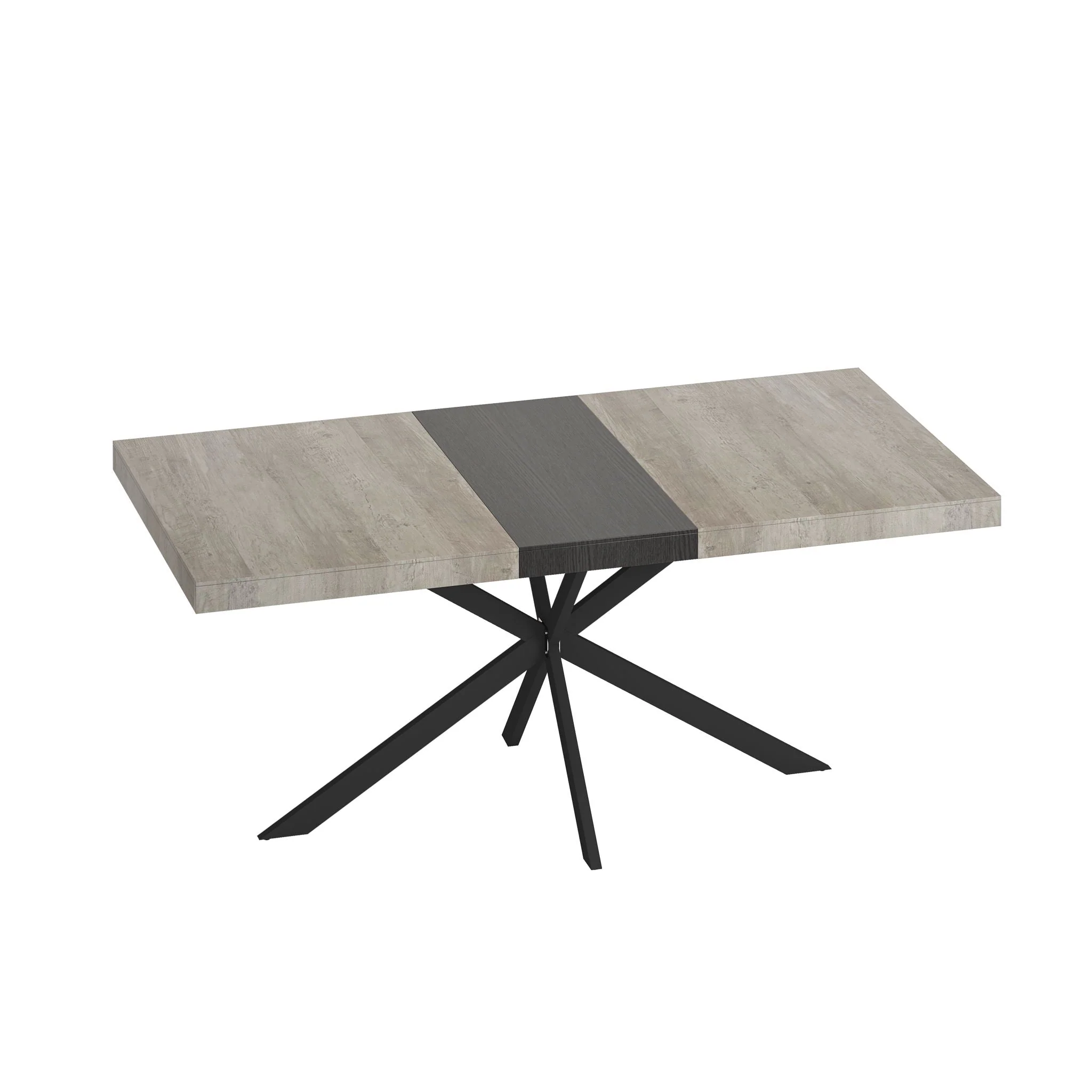 Retro Rectangular Stretch Dining Table With Embossed Center Plate - Image 2