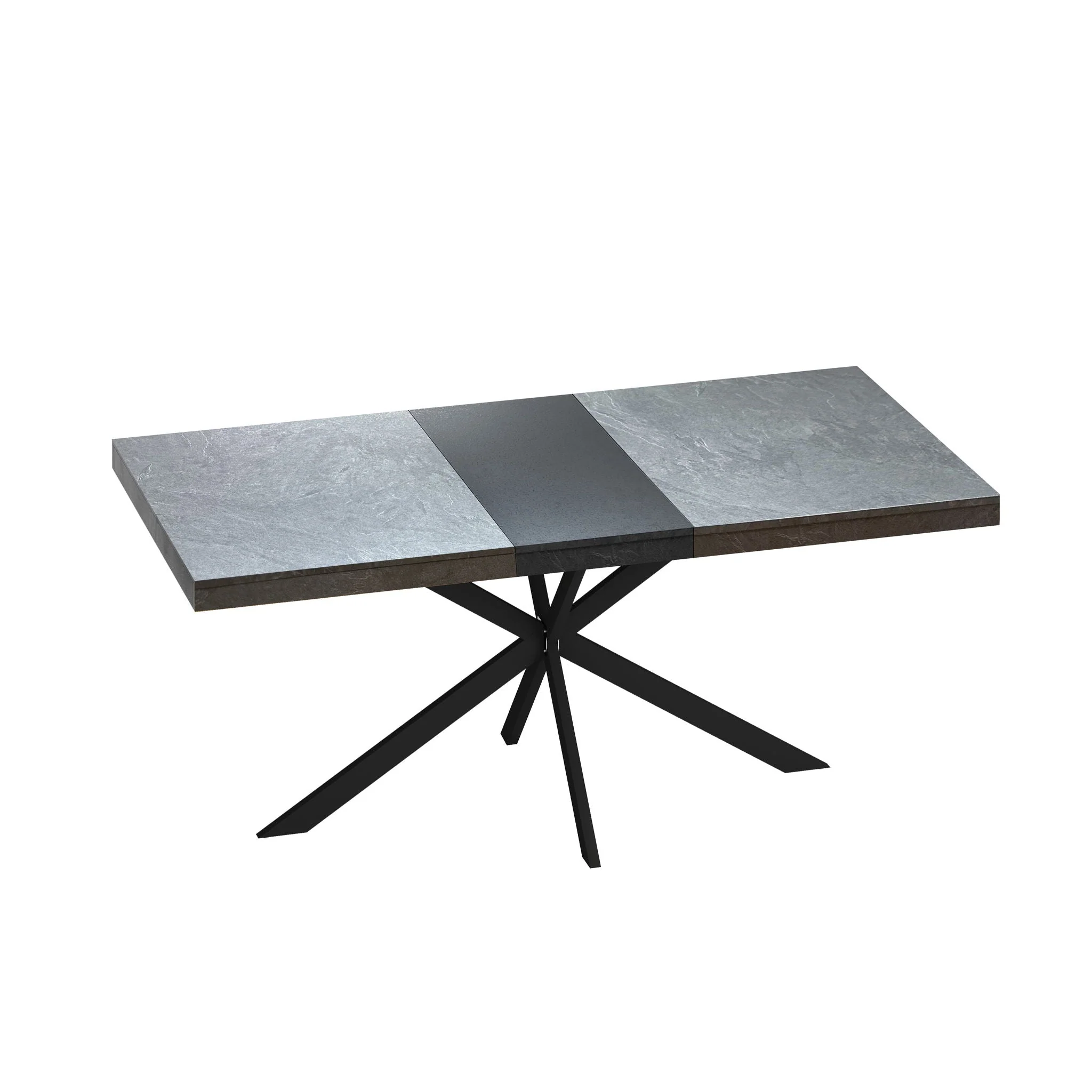 Retro Rectangular Stretch Dining Table With Embossed Center Plate - Image 3