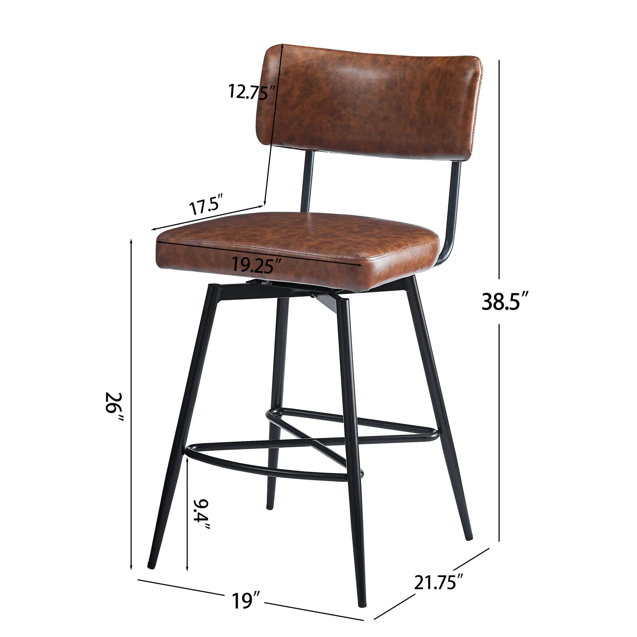 Retro Swivel Counter Stools (Set of 2) - Image 3