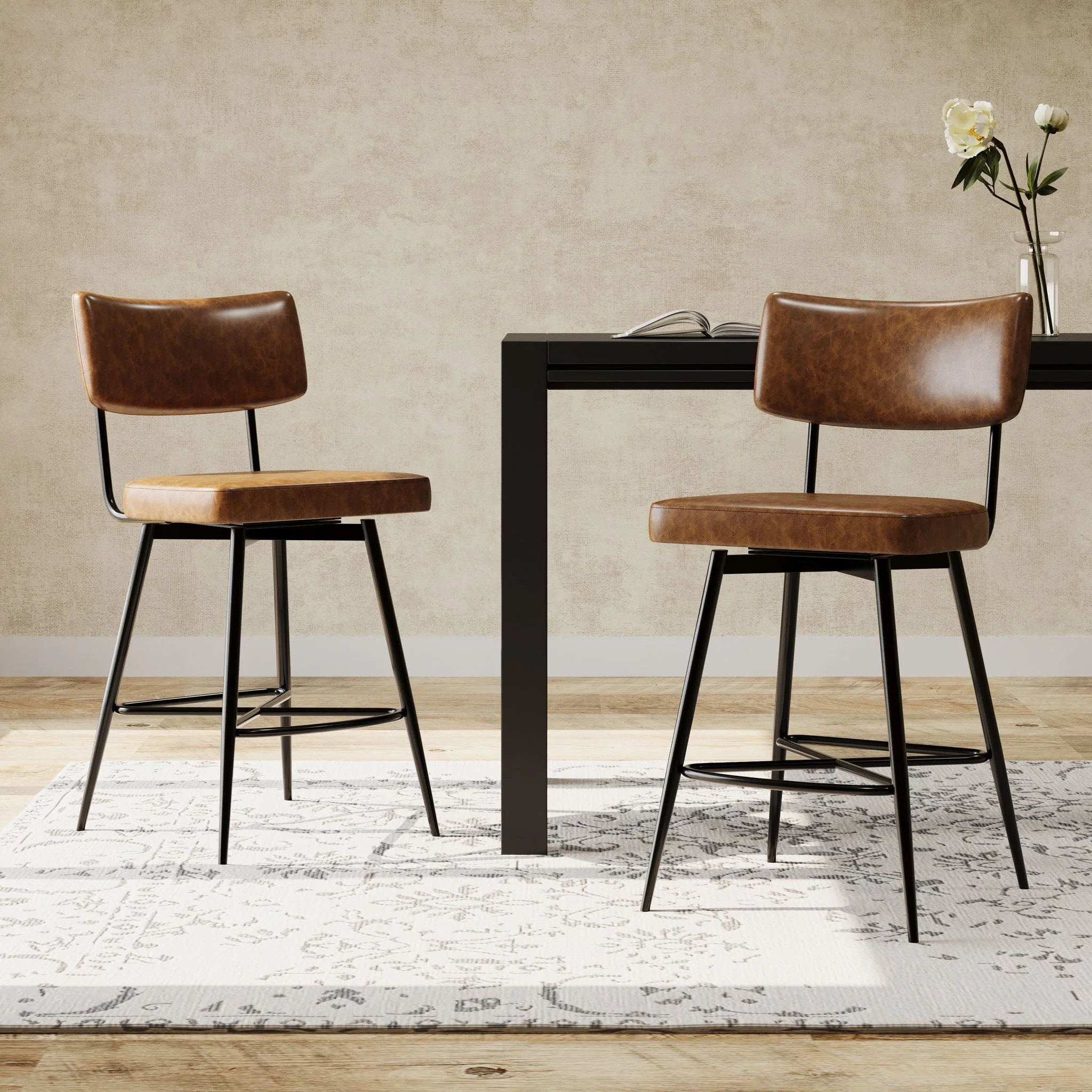 Retro Swivel Counter Stools (Set of 2) - Image 4