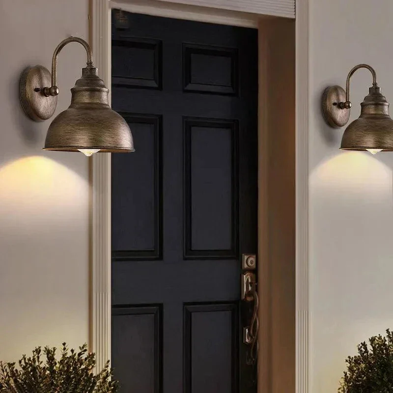 Retro Waterproof Outdoor Wall Lantern Vintage Iron Garden Balcony Sconce - Image 4