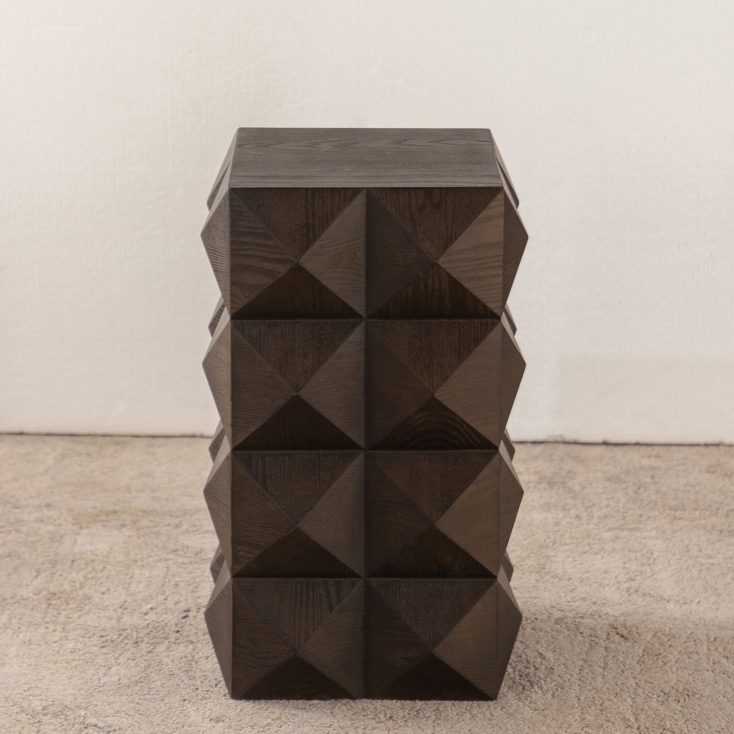 Retro Wooden Side Table with 3D Embossed Design - Image 15