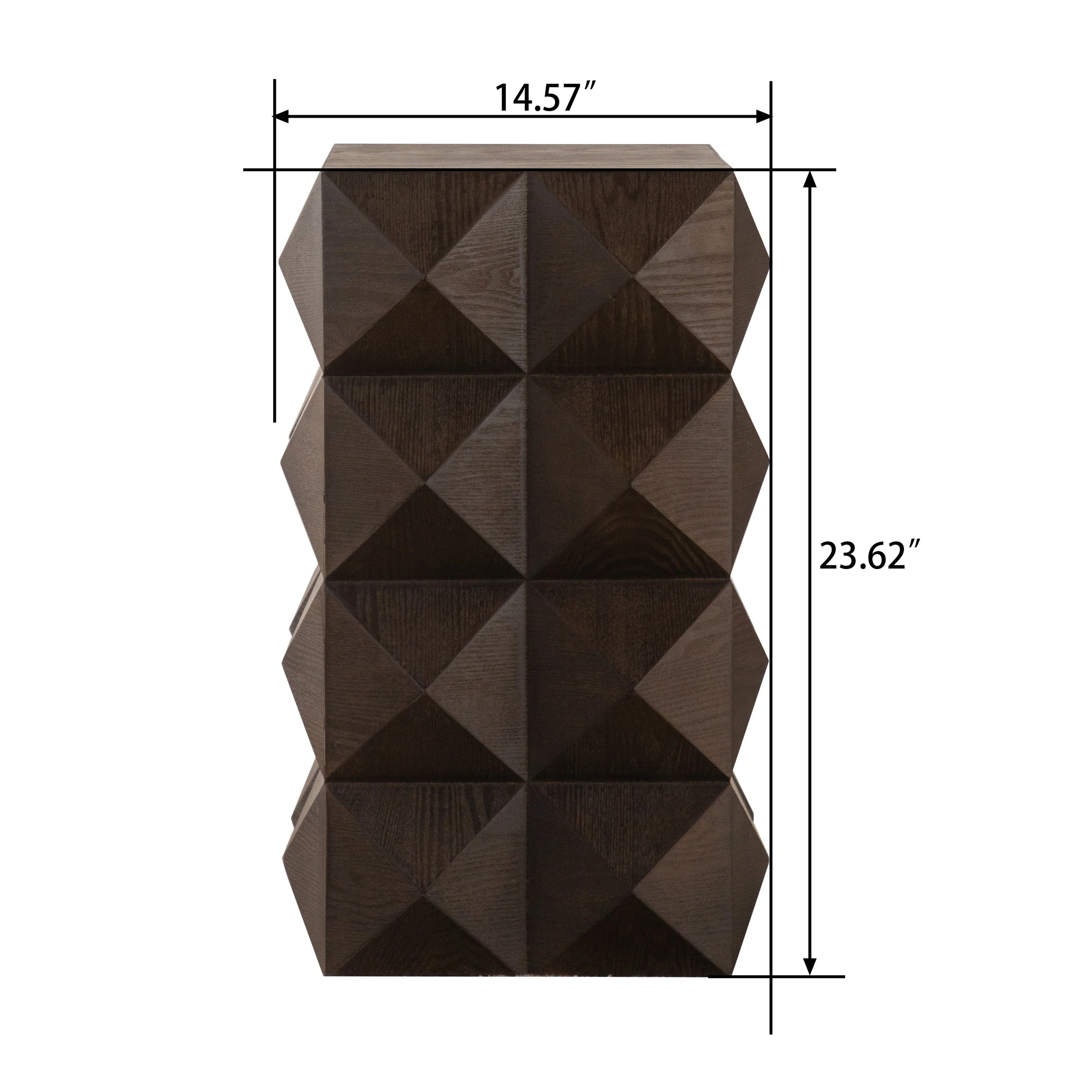 Retro Wooden Side Table with 3D Embossed Design - Image 3