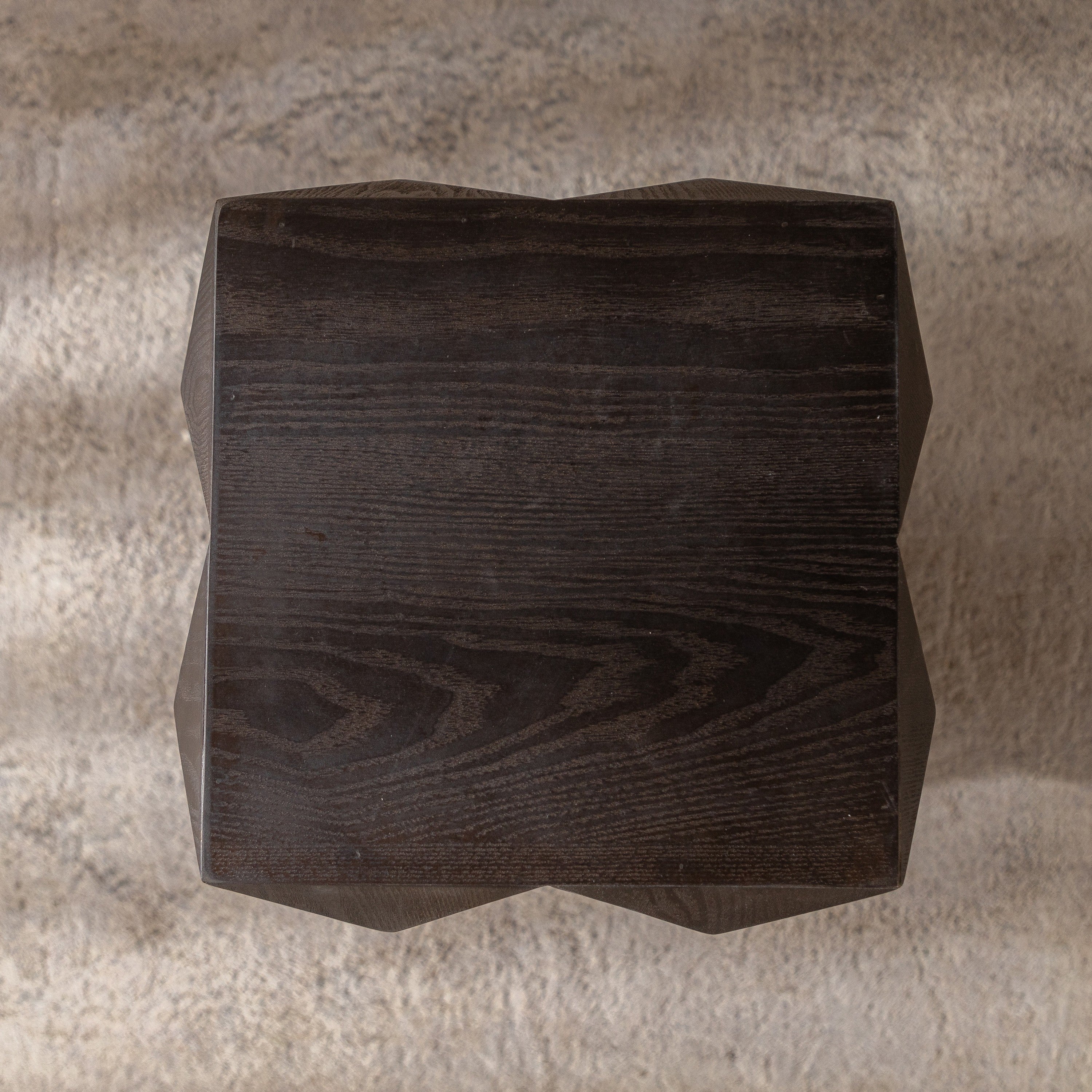 Retro Wooden Side Table with 3D Embossed Design - Image 8