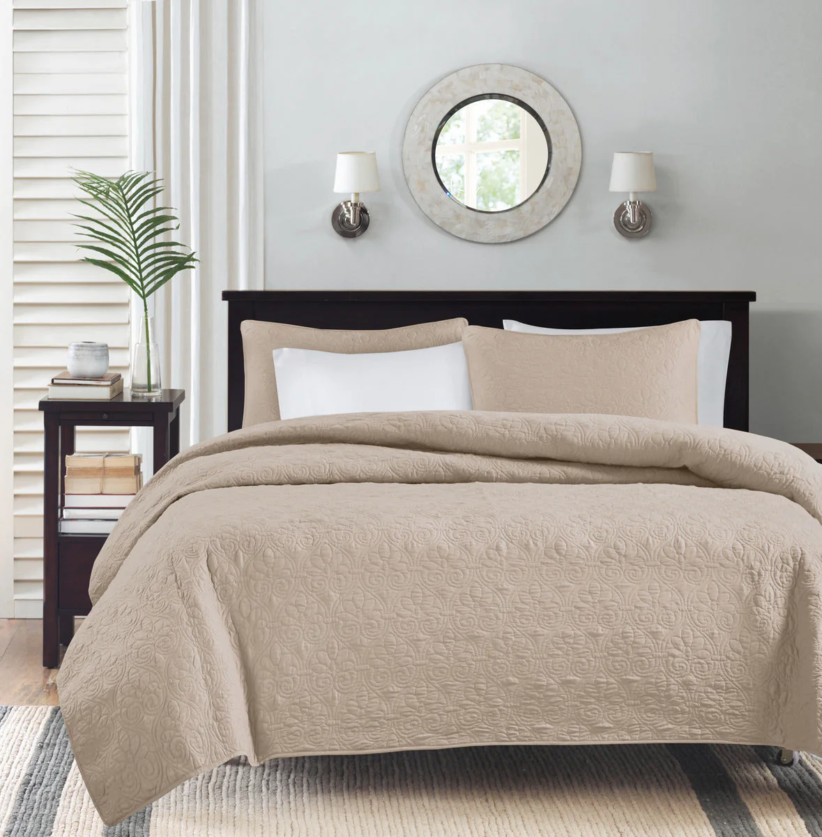Reversible Quilt Set Khaki Full/Queen - Image 8