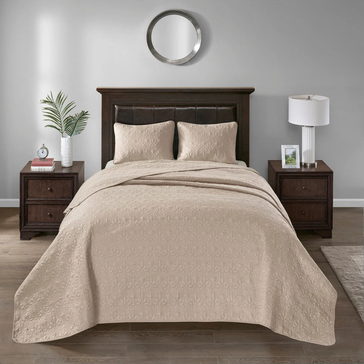 Reversible Quilt Set Khaki King/Cal King - Image 3