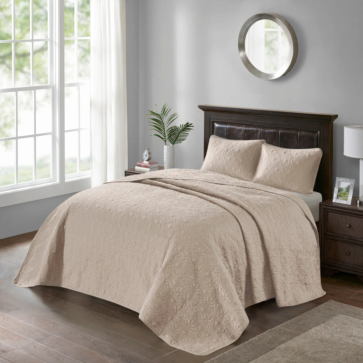 Reversible Quilt Set Khaki King/Cal King - Image 4