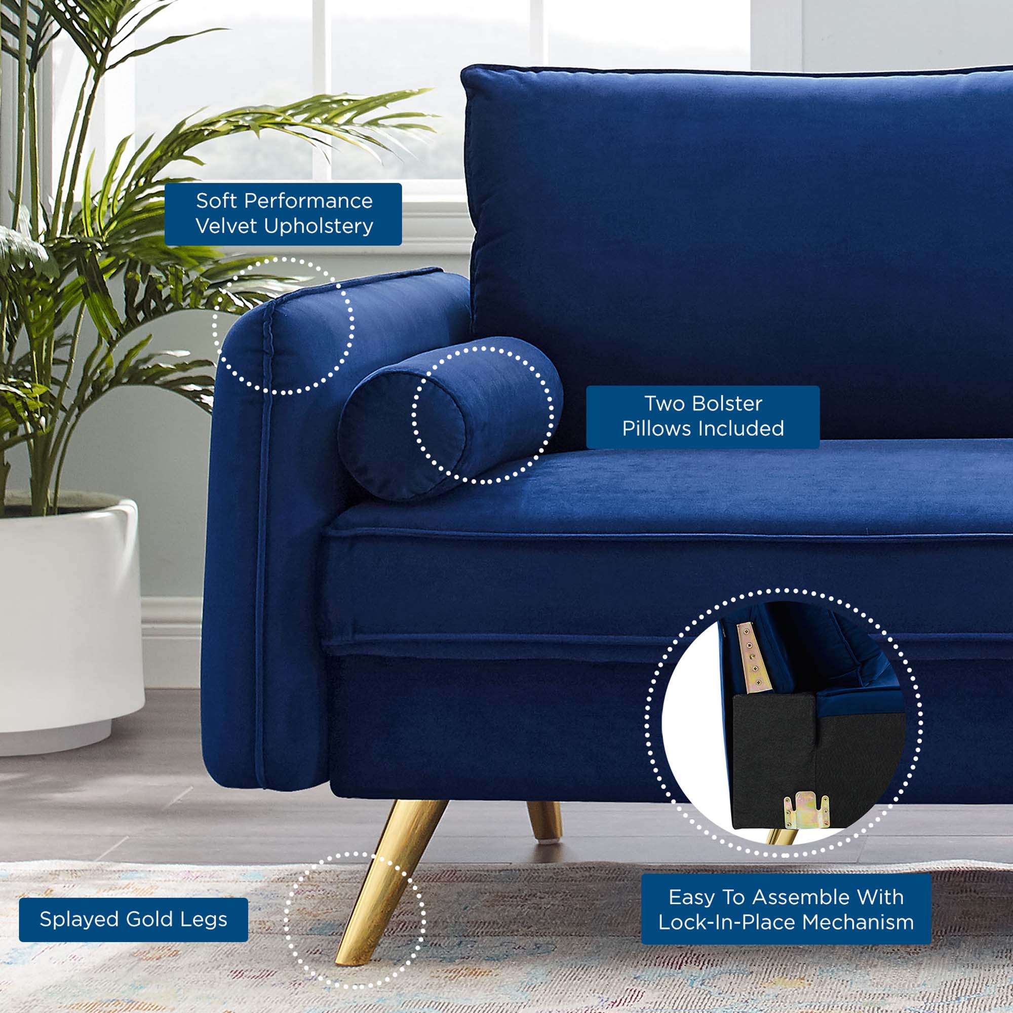 Revive Performance Velvet Sofa by Modway - Image 12