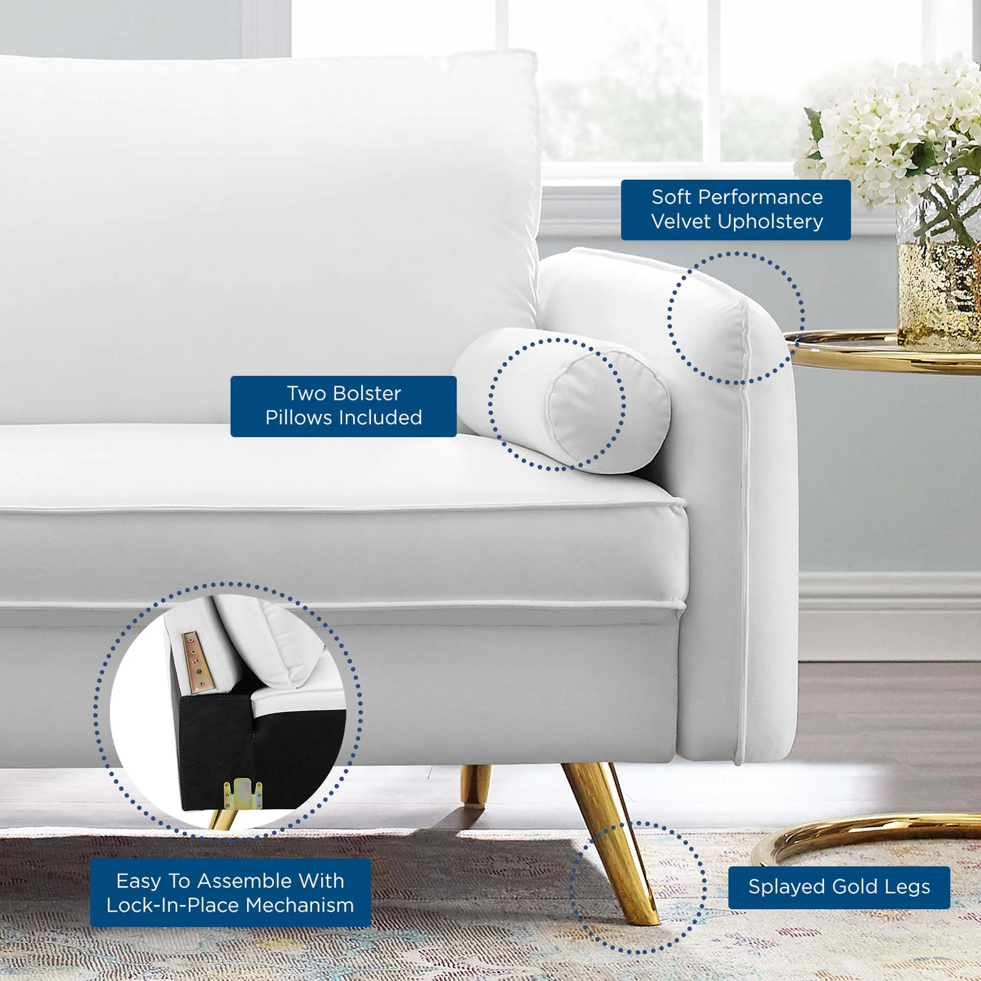 Revive Performance Velvet Sofa by Modway - Image 3