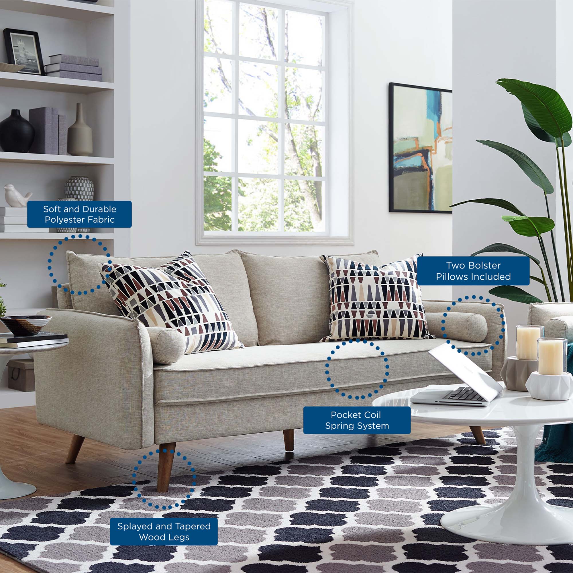 Revive Upholstered Fabric Sofa by Modway - Image 10