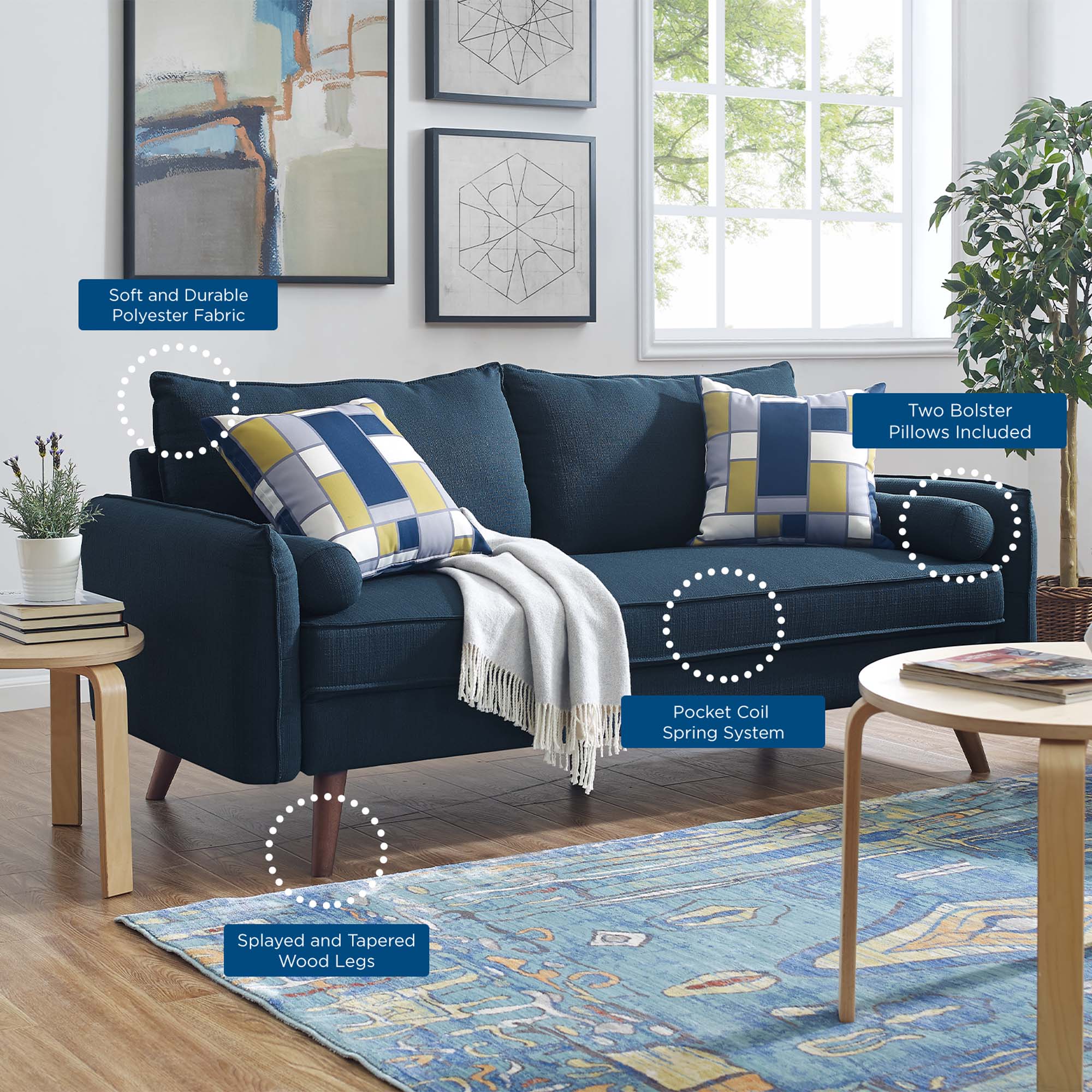 Revive Upholstered Fabric Sofa by Modway - Image 11