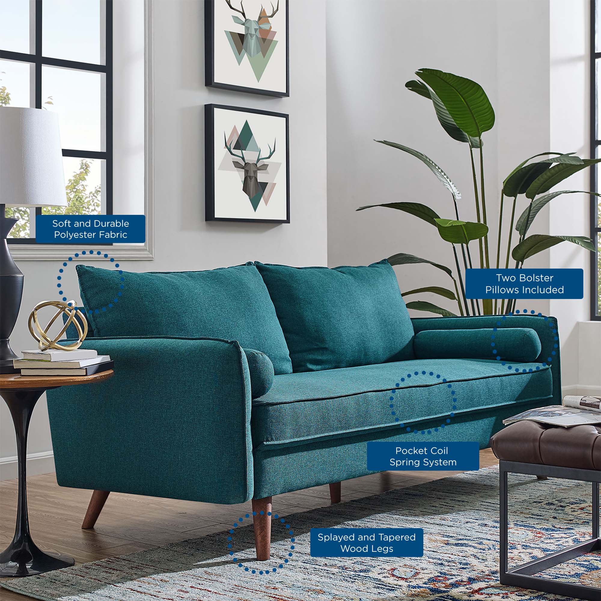 Revive Upholstered Fabric Sofa by Modway - Image 6