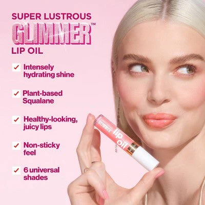 Revlon Super Lustrous Glimmer Lip Oil Moisturizing 004 Gone Rose 0.13 fl oz - New - Image 4