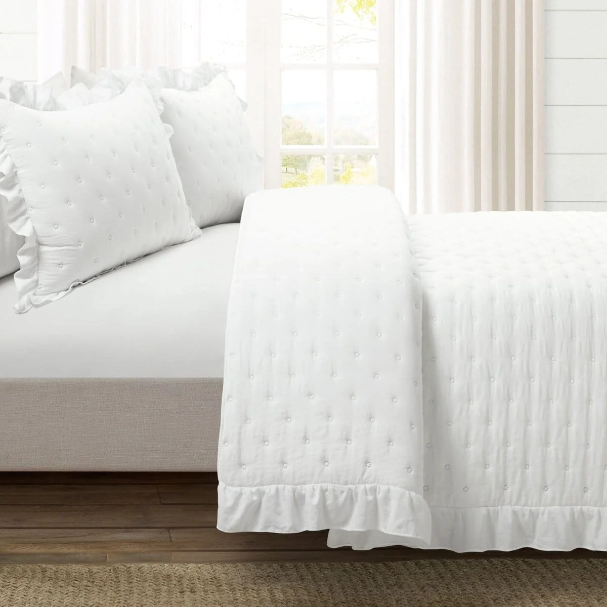 Reyna Ruffle Reversible Oversized 3 Piece Quilt Set - Image 18